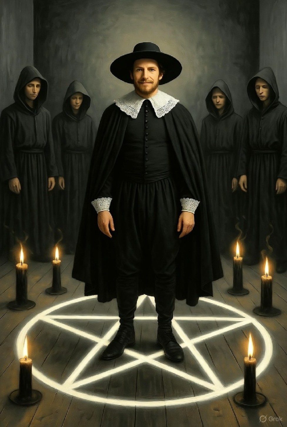 Guy Faulkes in a pentegram - decoration only